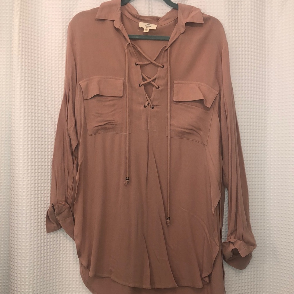 Long sleeve pink/taupe top